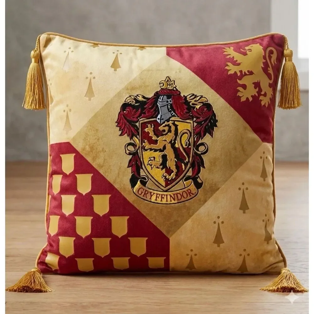 Vintage Harry Potter Gryffindor Pillow Universal Studios Orlando Yellow Red
